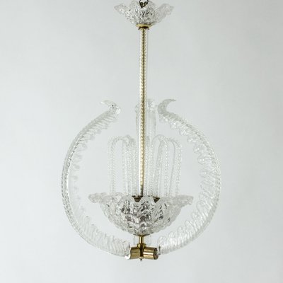 Ceiling Lamp by Fritz Kurz for Orrefors, 1940s-NL-1425871