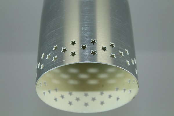 Ceiling Lamp in Aluminum with Star Perforation, 1960s-ZWH-1058773