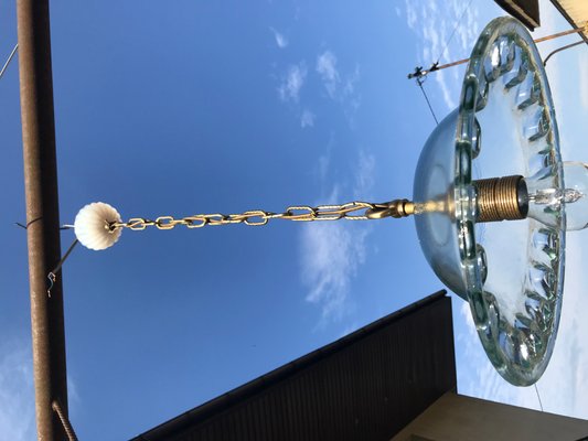 Ceiling Lamp in Blue, Green and White Glass, 1970s-WQQ-1325135