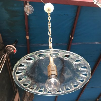 Ceiling Lamp in Blue, Green and White Glass, 1970s-WQQ-1325135