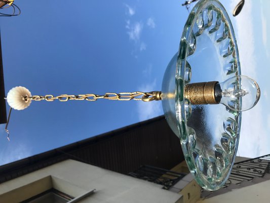 Ceiling Lamp in Blue, Green and White Glass, 1970s-WQQ-1325135