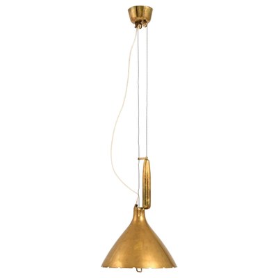 Ceiling Lamp in Brass and Glass attributed to Paavo Tynell, 1950s-SC-1803262