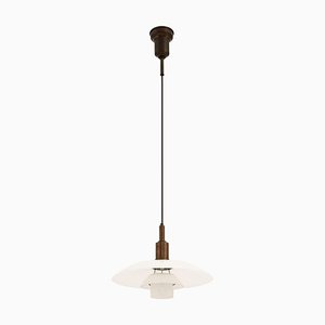 Ceiling Lamp in Brass and Opaline Glass attributed to Poul Henningsen, 1930s-SC-1801502