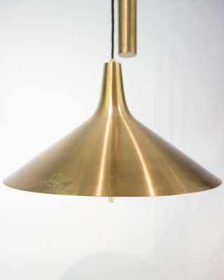 Ceiling Lamp in Brass with Counterweight Pendant attributed to Lyfa, 1960s-UY-1813960