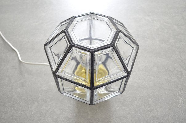 Ceiling Lamp in Iron & Clear Glass from Limburg, 1960s-OV-935341