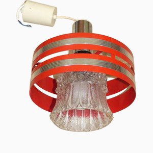 Ceiling Lamp in Metal & Glass, 1970s-AFE-1755684