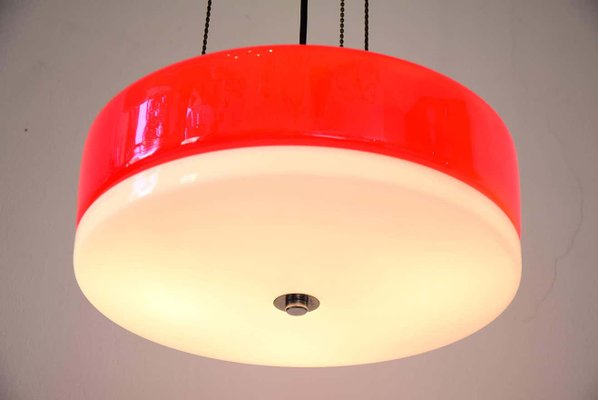 Ceiling Lamp in Red and White, 1950s-SPD-931018