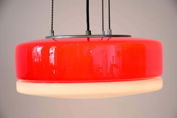 Ceiling Lamp in Red and White, 1950s-SPD-931018