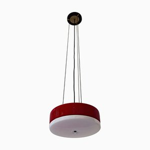 Ceiling Lamp in Red and White, 1950s-SPD-931018