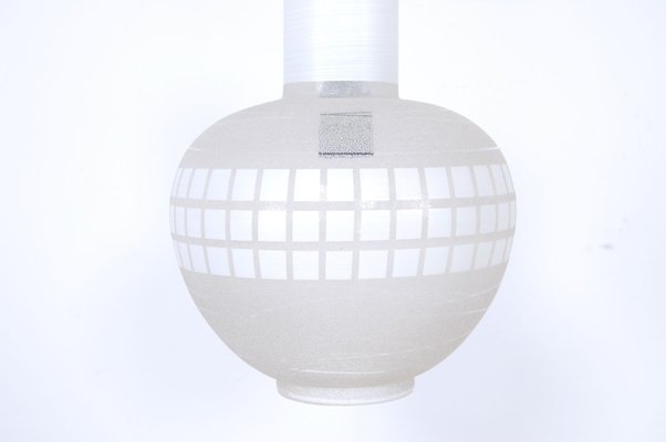 Ceiling Lamp in White and Sandblasted Glass, 1950s-XSG-770608