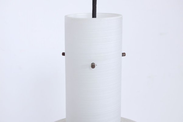 Ceiling Lamp in White and Sandblasted Glass, 1950s-XSG-770608