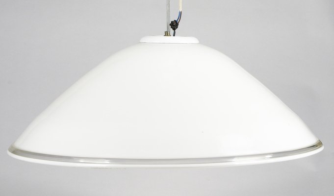 Ceiling Lamp in White Milk Glass, 1990s-RAQ-876486