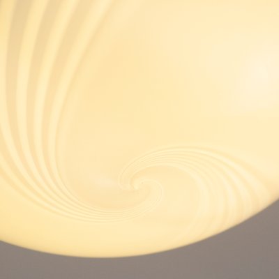 Ceiling Lamp in White Milk Murano Glass with Spiral Pattern, Italy, 1980s-MPO-1259585