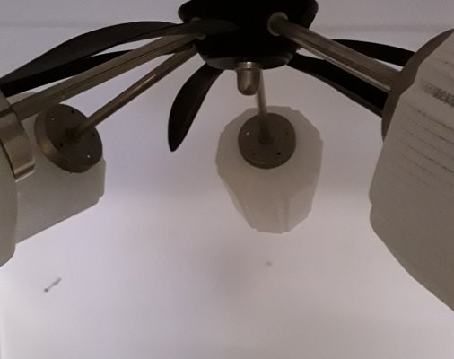 Ceiling Lamp with Black Painted Iron Frame, 1970s-HOI-824088