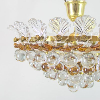 Ceiling Lamp with Glass Leaves and Spheres, 1970s-NE-694932