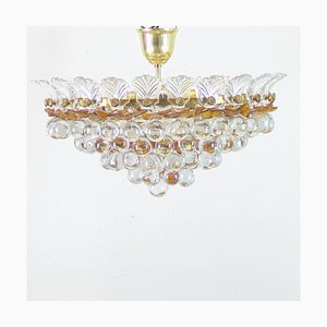 Ceiling Lamp with Glass Leaves and Spheres, 1970s-NE-694932