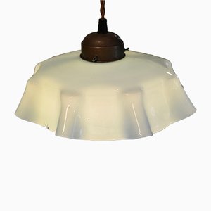 Ceiling Lamp with Ruffled Shade, 1920s-ROJ-860000