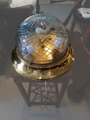 Ceiling Lamp with Three Brass Lights and Murano Glass Dome-ZFY-1326041