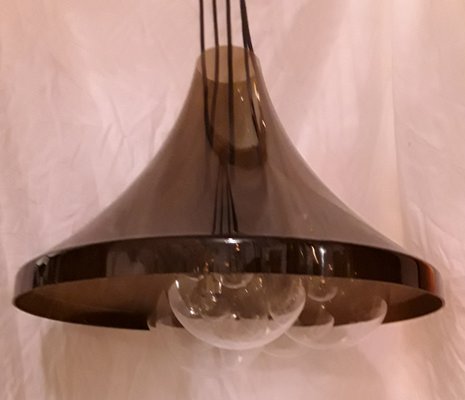 Ceiling Lamp with Translucent Tinted Plastic Funnel, 1970s-HOI-1091503