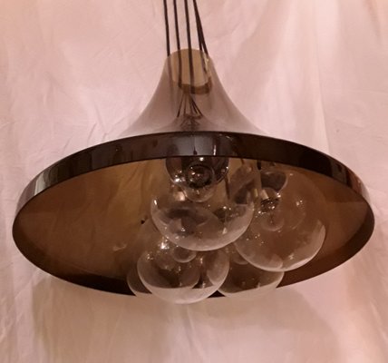 Ceiling Lamp with Translucent Tinted Plastic Funnel, 1970s-HOI-1091503