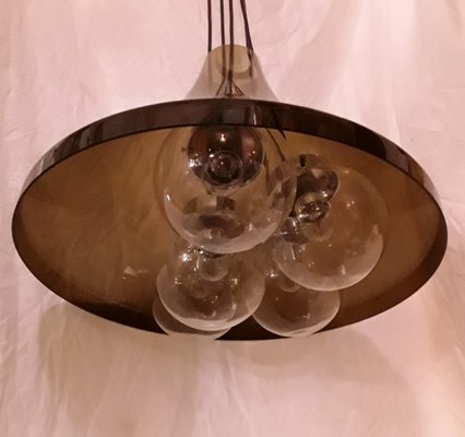 Ceiling Lamp with Translucent Tinted Plastic Funnel, 1970s-HOI-1091503