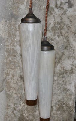 Ceiling Lamp with Two Cone-Shaped Lampshades, 1950s-ROJ-875556