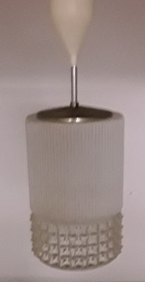 Ceiling Lamp with White Painted Relief Shade, 1970s-HOI-784307