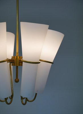 Ceiling Light in Brass and Opaline Glass attributed to Hans-Agne Jakobsson, 1950s-FM-1728481