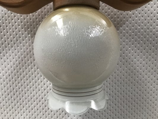 Ceiling Light in Wood and Glass, 1970s-WQQ-1780558