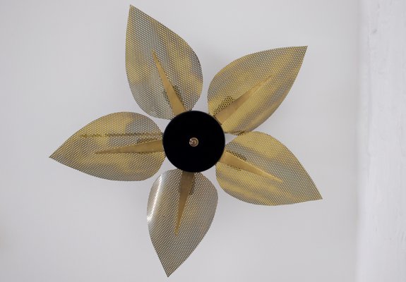 Ceiling Light with Perforated Brass Petals, 1970s-OWS-1721307