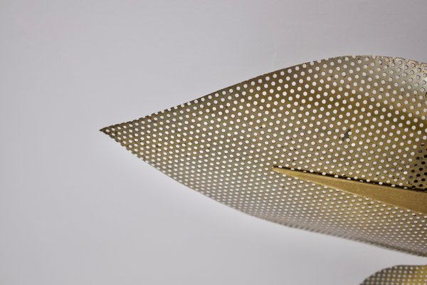 Ceiling Light with Perforated Brass Petals, 1970s-OWS-1721307