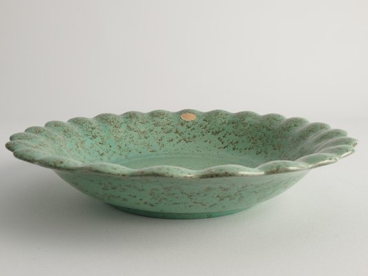 Celadon Green Earthenware Bowl & Plates from Nittsjö, Sweden, 1960s, Set of 7-RUK-1773828