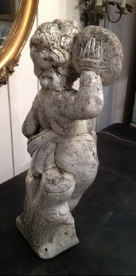 Cement Putti Playing the Tambourine Figure-BA-1365719