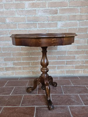 Center Table in Mahogany and Walnut with Maple Inlays, Italy, 1980s-ZUW-1799552