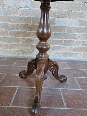 Center Table in Mahogany and Walnut with Maple Inlays, Italy, 1980s-ZUW-1799552