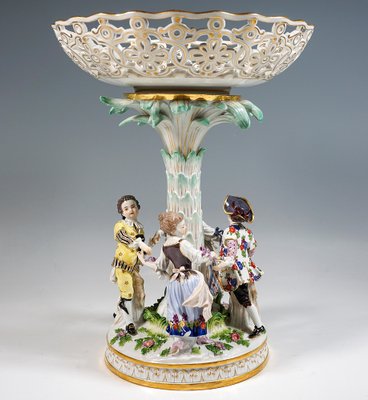 Centerpiece with Dancing Gardener Children by Johann Joachim Kaendler for Meissen, 1860s-EMT-1757308