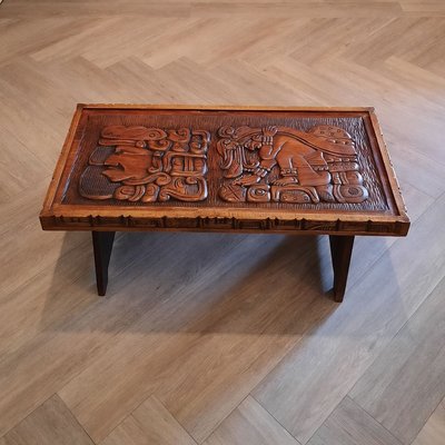 Central American Handcrafted Wooden Coffee Table, 1960s-SJU-889038