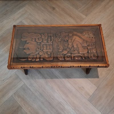 Central American Handcrafted Wooden Coffee Table, 1960s-SJU-889038