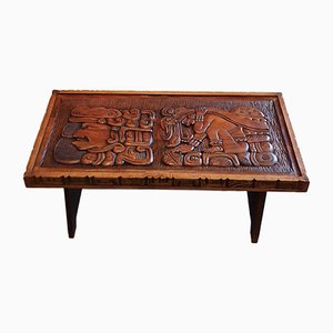 Central American Handcrafted Wooden Coffee Table, 1960s-SJU-889038