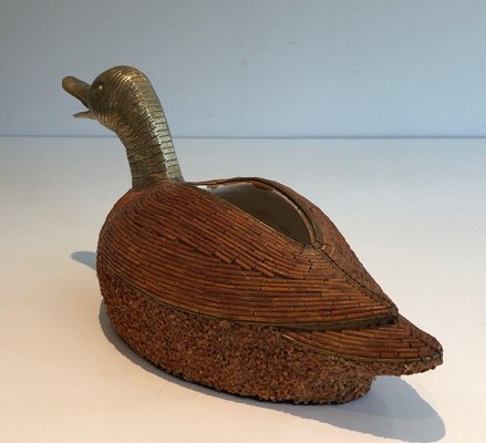 Ceramic and Brass Duck Storage, 1970s-BA-1706067