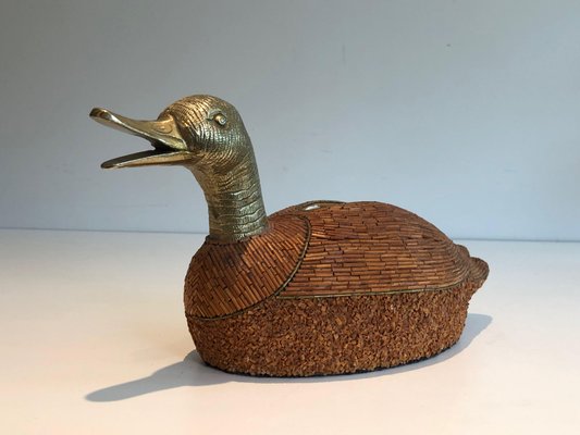 Ceramic and Brass Duck Storage, 1970s-BA-1706067