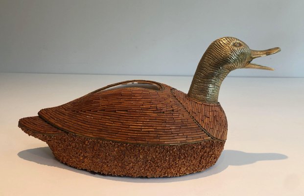 Ceramic and Brass Duck Storage, 1970s-BA-1706067