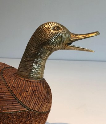 Ceramic and Brass Duck Storage, 1970s-BA-1706067