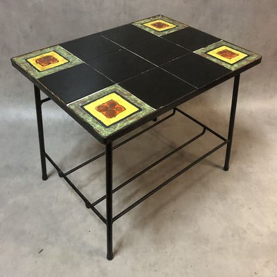 Ceramic and Iron Coffee Table, 1950s-SDV-783762