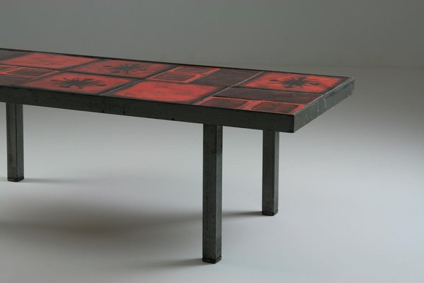 Ceramic and Metal Coffee Table, France, 1950s-OTV-1397731