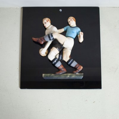 Ceramic Bas-Relief Depicting Soccer Players by Enrica Robecchi for Lenci, 1930s-JQO-1431762