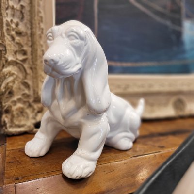 Ceramic Basset Hound Sculpture, Germany, 1940s-NUC-2033686