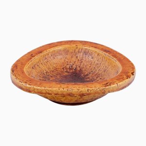 Ceramic Bowl with Glaze in Ocher Yellow Shades by Gunnar Nylund for Rörstrand-AR-2042249