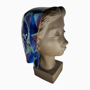 Ceramic Bust by Johannes Hedegaard for Royal Copenhagen Denmark, 1960-HFR-2041996