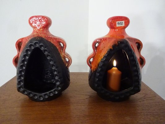 Ceramic Candle Holders from Bay Keramik, 1970s, Set of 2-RDW-569223